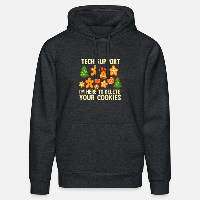 Support technique Cookie Noël Mème - Sweat à capuche bio DRUMMER Stanley/Stella Unisexe - gris foncé chiné