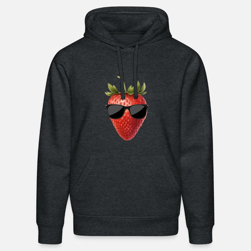 Fraise avec lunettes de soleil - Sweat à capuche bio DRUMMER Stanley/Stella Unisexe - gris foncé chiné