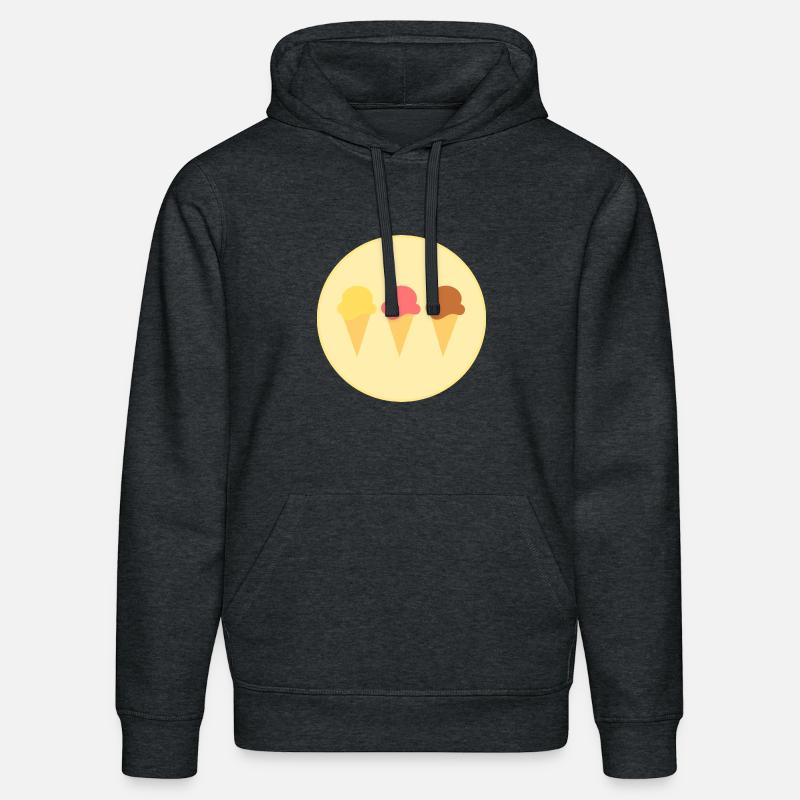 Eis Eiscreme Erdbeereis Vanilleeis Schokoeis - Stanley/Stella Unisex Bio-Hoodie DRUMMER  - Dunkelgrau meliert