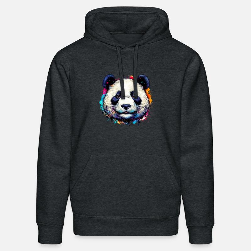 Panda - Sweat à capuche bio DRUMMER Stanley/Stella Unisexe - gris foncé chiné
