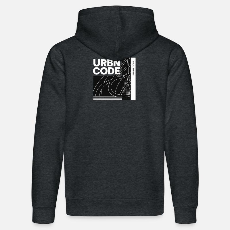 Conception de lignes de code urbain - Sweat à capuche bio DRUMMER Stanley/Stella Unisexe - gris foncé chiné