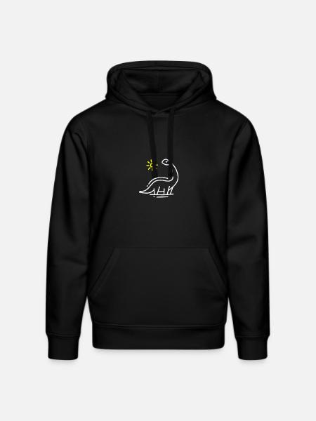 dinosaur - Stanley/Stella DRUMMER Unisex Organic Hoodie - black