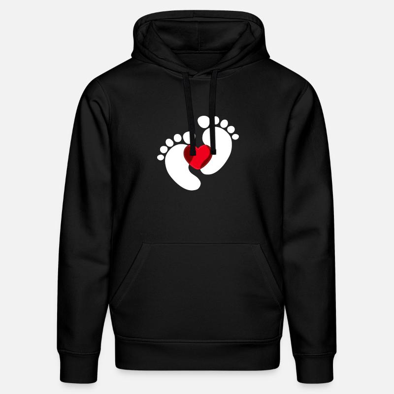 Bébé Pieds Bébé Enceinte Coeur - Sweat à capuche bio DRUMMER Stanley/Stella Unisexe - noir