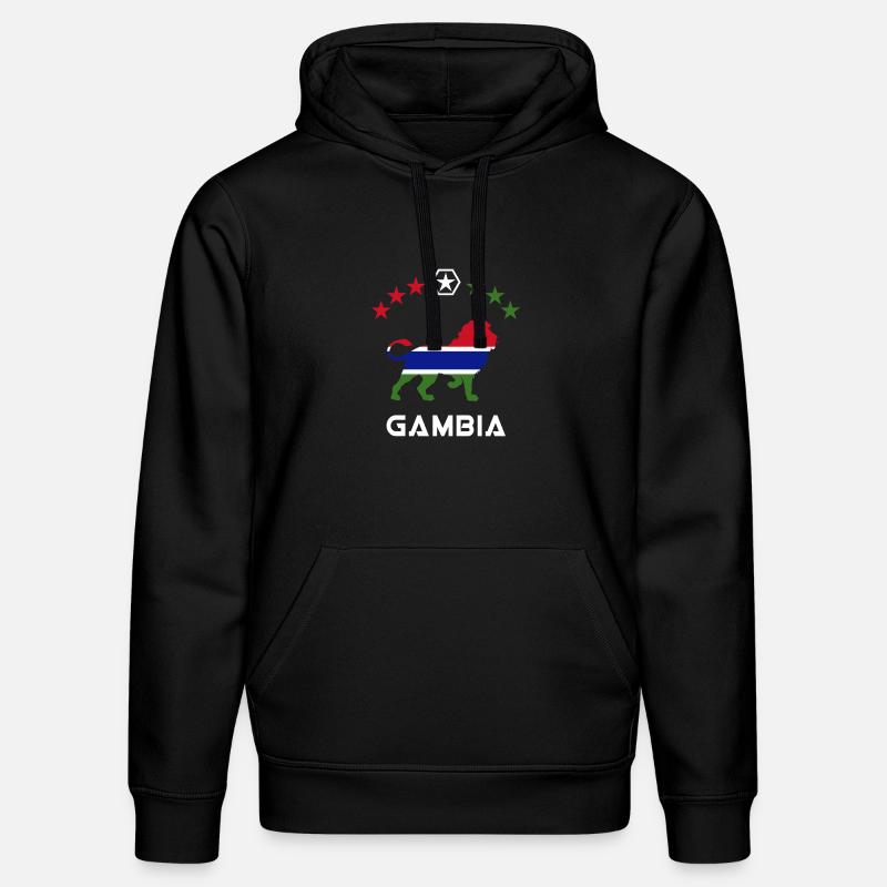 Design drapeau lion Gambie - Sweat à capuche bio DRUMMER Stanley/Stella Unisexe - noir