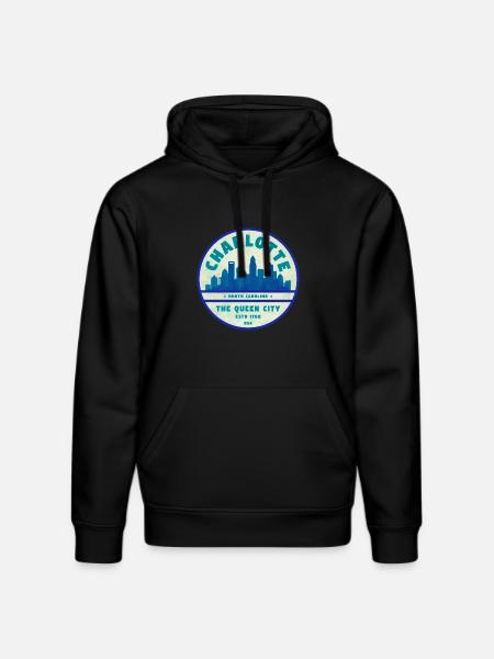 Charlotte Skyline Queen City - Stanley/Stella Unisex Bio-Hoodie DRUMMER - Schwarz