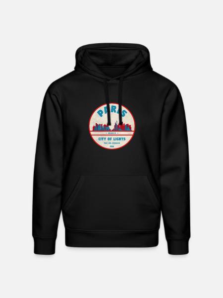 Pariser Stadtlichter Retro Abzeichen - Stanley/Stella Unisex Bio-Hoodie DRUMMER - Schwarz