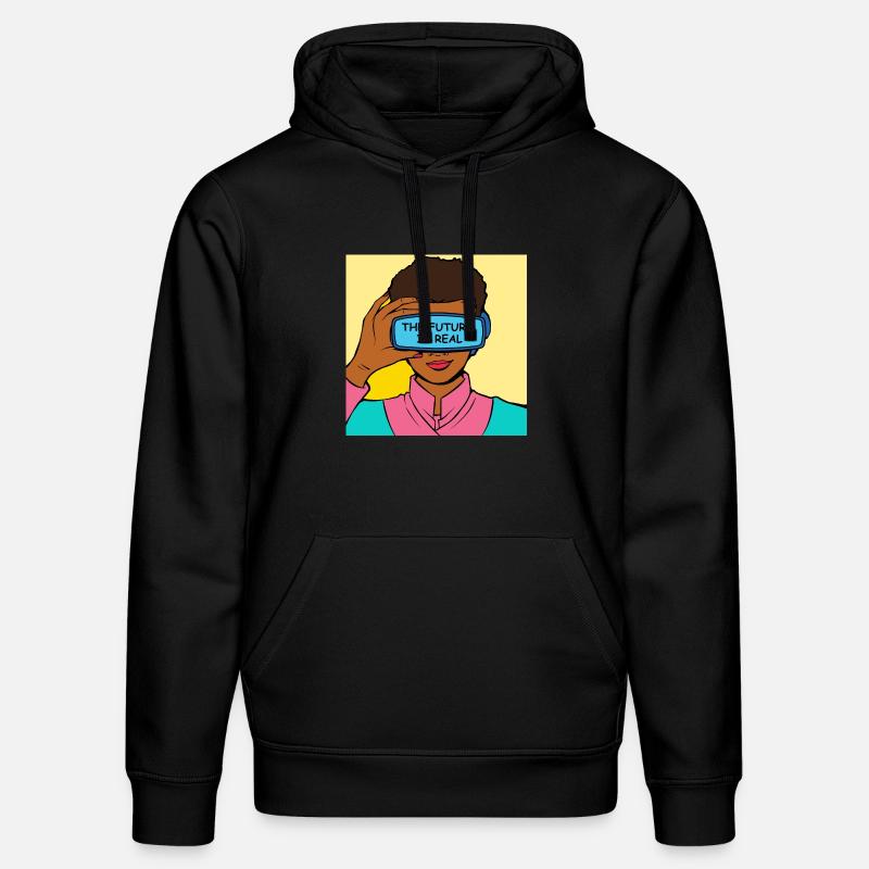 L’avenir, c’est Real VR Vision - Sweat à capuche bio DRUMMER Stanley/Stella Unisexe - noir