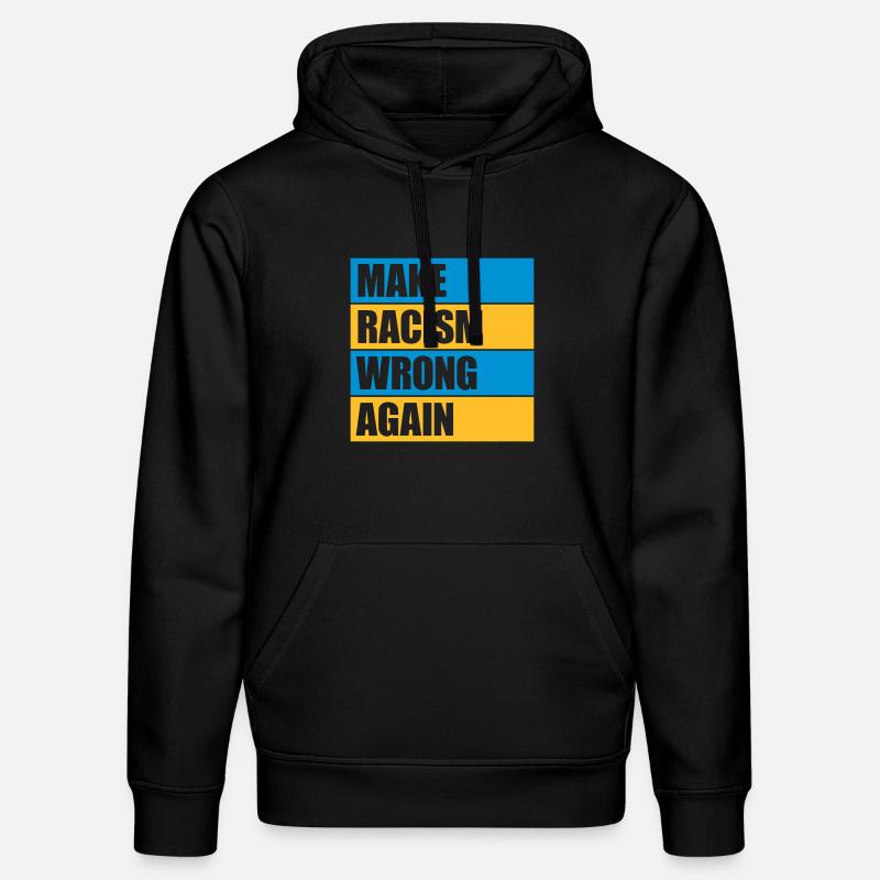 make racism wrong again - Stanley/Stella Unisex Bio-Hoodie DRUMMER  - Schwarz