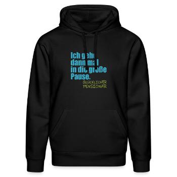 Abschiedsgeschenke Pensionär Lehrer RENTE - Stanley/Stella Unisex Bio-Hoodie DRUMMER  - Schwarz - Vorne - Marisol (170cm) & Nik (191cm)