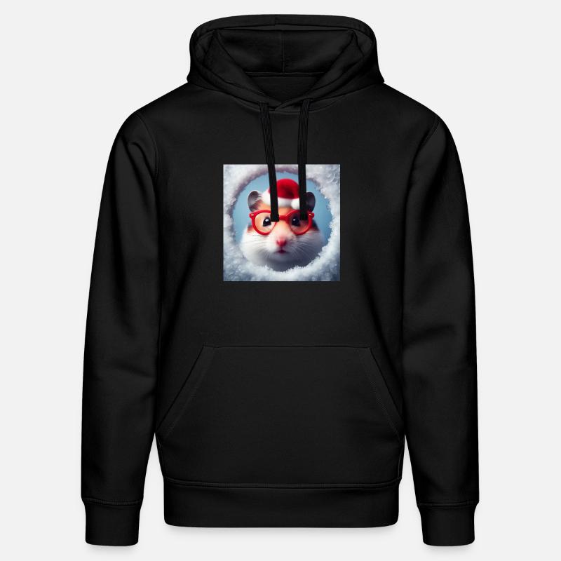 Hamster comme Père Noël - Sweat à capuche bio DRUMMER Stanley/Stella Unisexe - noir