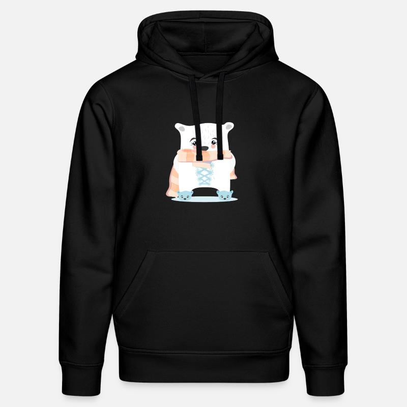 WINTERTIERE EISBÄREN - Stanley/Stella Unisex Bio-Hoodie DRUMMER  - Schwarz