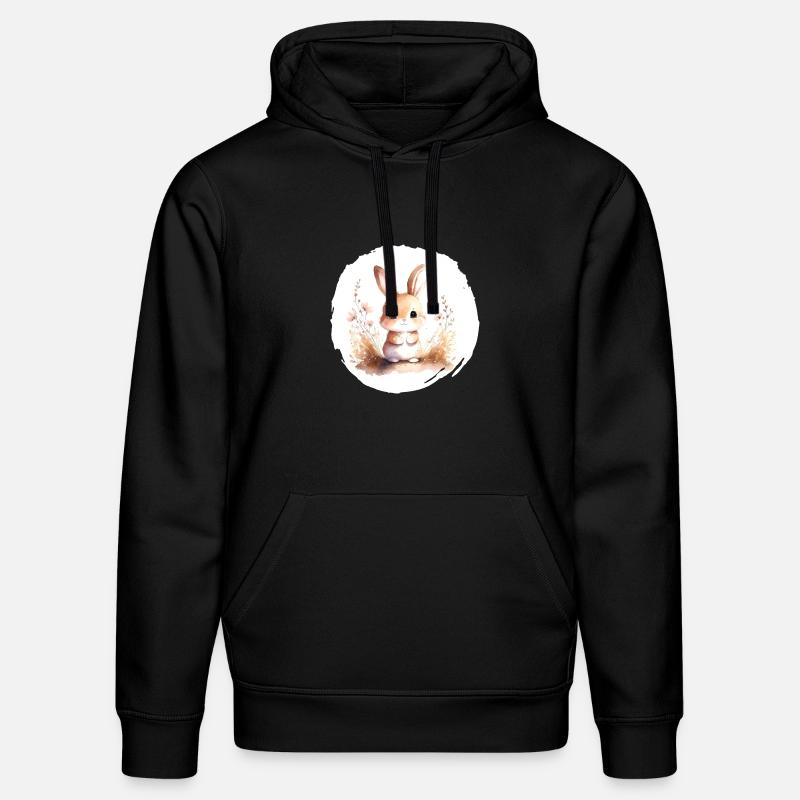 Aquarelle de lapin - Sweat à capuche bio DRUMMER Stanley/Stella Unisexe - noir