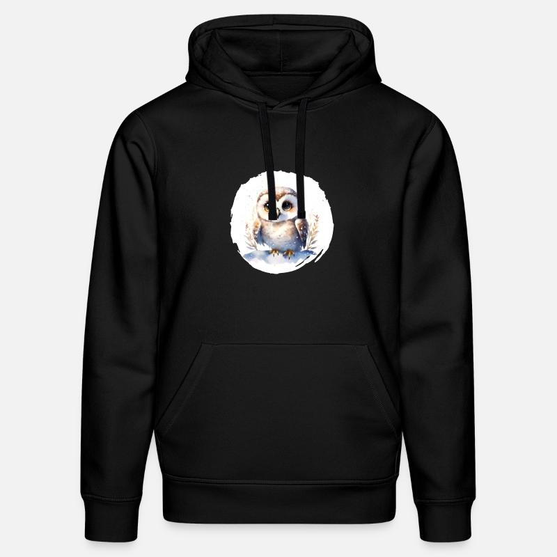 Harfang des neiges aquarelle - Sweat à capuche bio DRUMMER Stanley/Stella Unisexe - noir