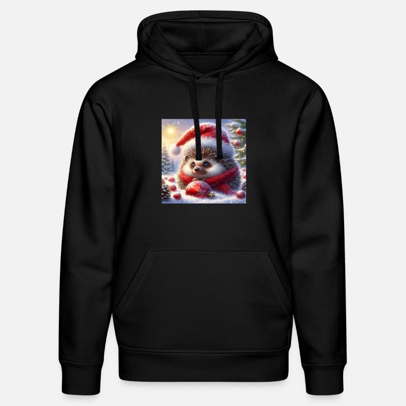 Hérisson de Noël - Sweat à capuche bio DRUMMER Stanley/Stella Unisexe - noir