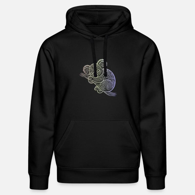 koala en motifs aborigènes , tribal - Sweat à capuche bio DRUMMER Stanley/Stella Unisexe - noir