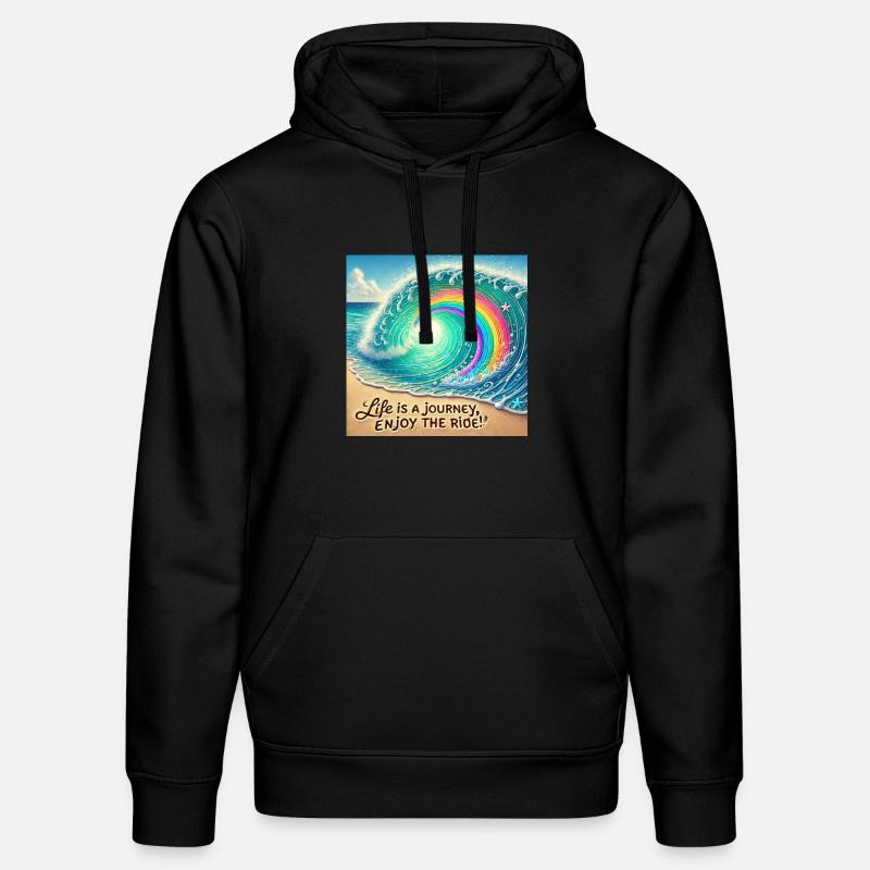 Wave Journey Tourbillon arc-en-ciel - Sweat à capuche bio DRUMMER Stanley/Stella Unisexe - noir