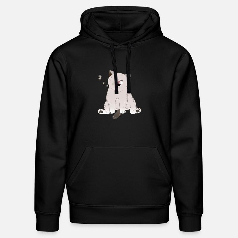 chat endormi - Sweat à capuche bio DRUMMER Stanley/Stella Unisexe - noir