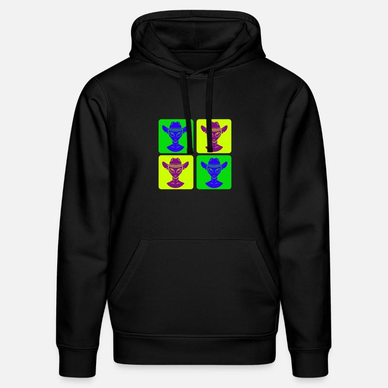Alien Cowboy Pop Art Design - Sweat à capuche bio DRUMMER Stanley/Stella Unisexe - noir