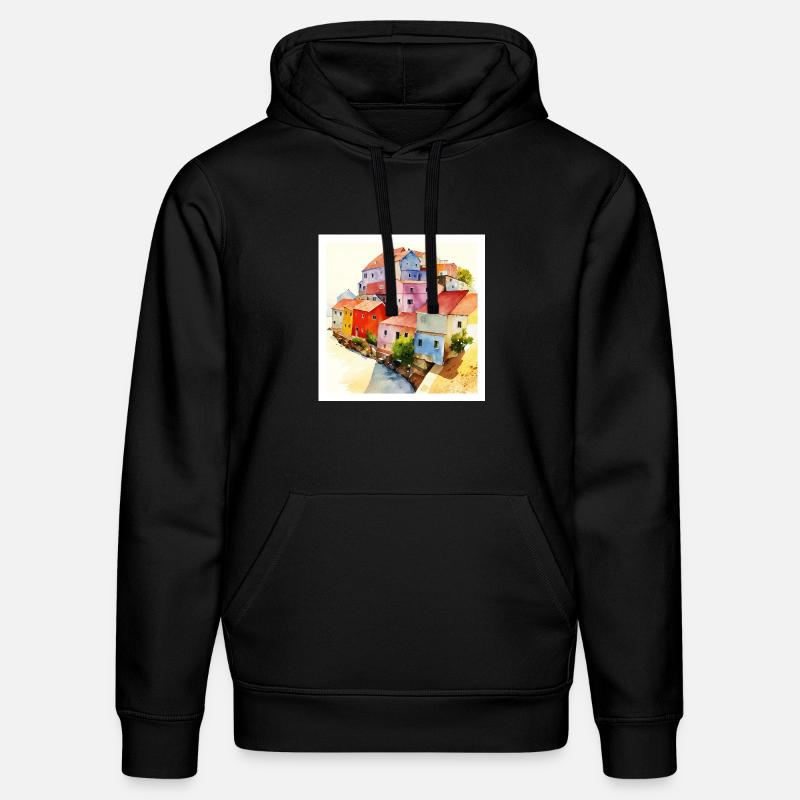 Illusion d’optique - Art abstrait - Sweat à capuche bio DRUMMER Stanley/Stella Unisexe - noir