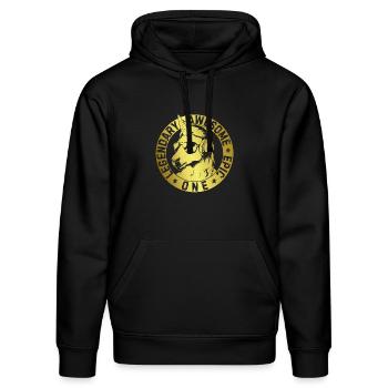 LEGENDÄRES, GROSSARTIGES, EPISCHES - Stanley/Stella Unisex Bio-Hoodie DRUMMER  - Schwarz - Vorne - Marisol (170cm) & Nik (191cm)