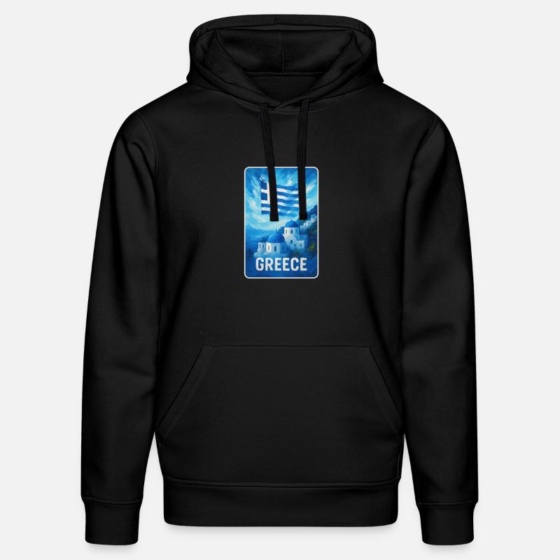 Grèce Santorin Drapeau - Sweat à capuche bio DRUMMER Stanley/Stella Unisexe - noir