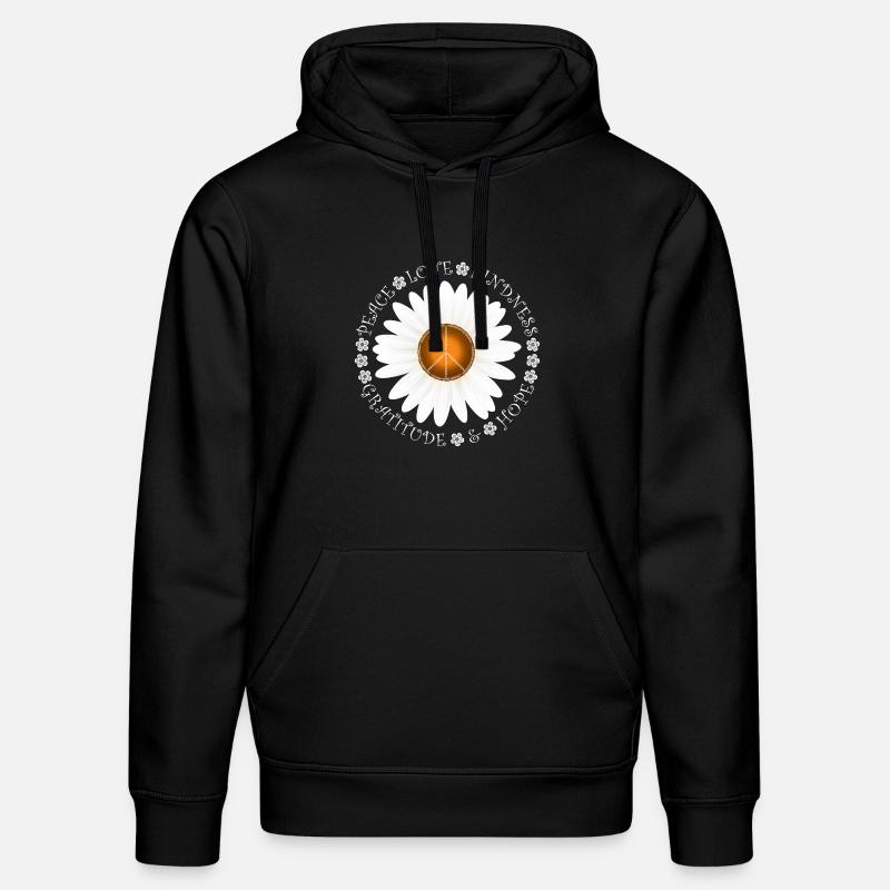 Peace Love KIndness Daisy Design - Sweat à capuche bio DRUMMER Stanley/Stella Unisexe - noir