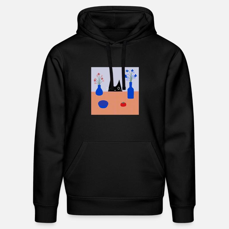 Judas Chat Ludique Motif Fleur - Sweat à capuche bio DRUMMER Stanley/Stella Unisexe - noir