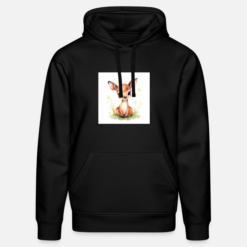 Mignon bébé cerf - Sweat à capuche bio DRUMMER Stanley/Stella Unisexe - noir