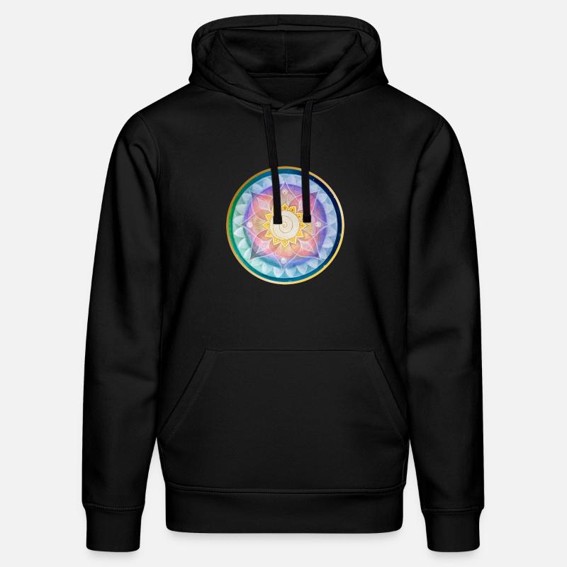Harmonisches Mandala Meditations design - Stanley/Stella Unisex Bio-Hoodie DRUMMER  - Schwarz
