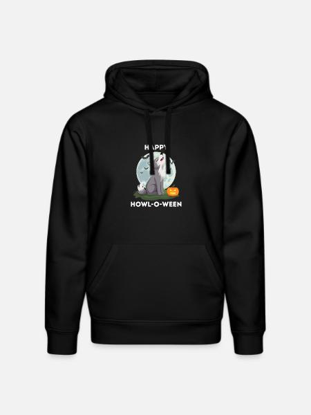 Funny Halloween – Howl-o-ween Wolf - Stanley/Stella DRUMMER Unisex Organic Hoodie - black
