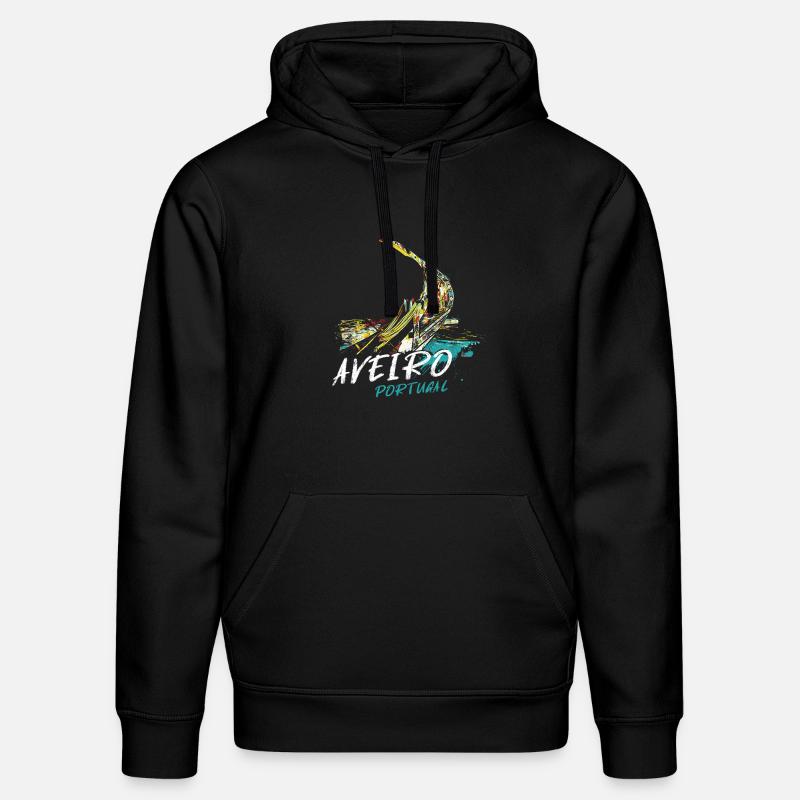 Proue bateau moliceiro Aveiro illustration - Sweat à capuche bio DRUMMER Stanley/Stella Unisexe - noir