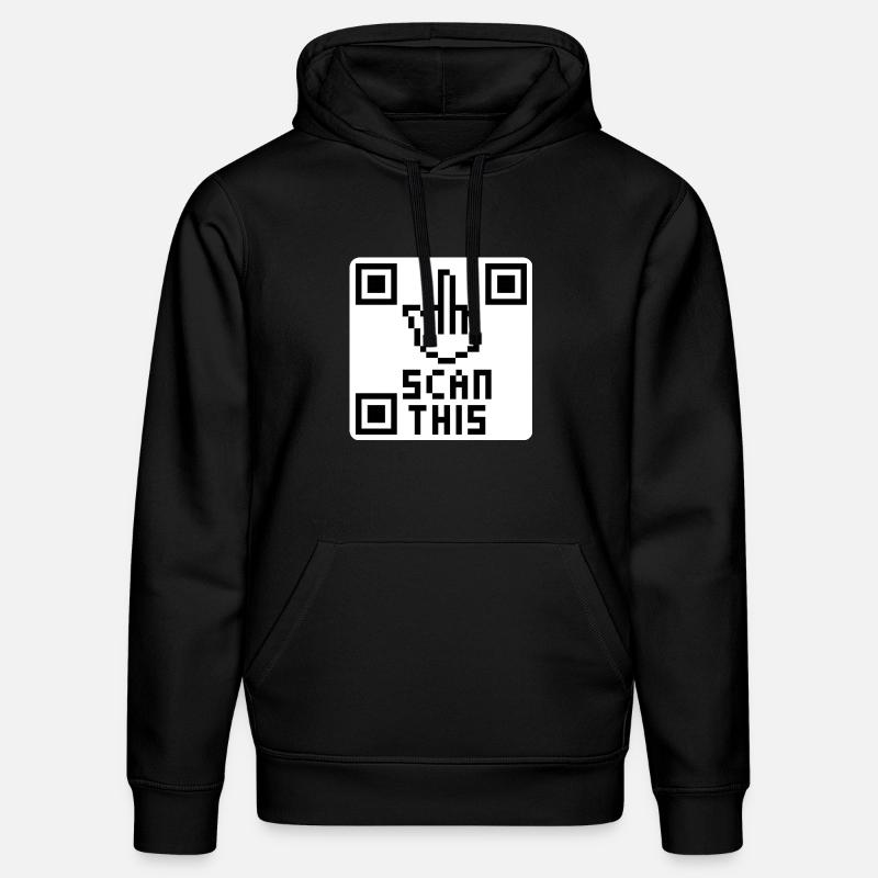 QRcode doigt d'honneur - Sweat à capuche bio DRUMMER Stanley/Stella Unisexe - noir