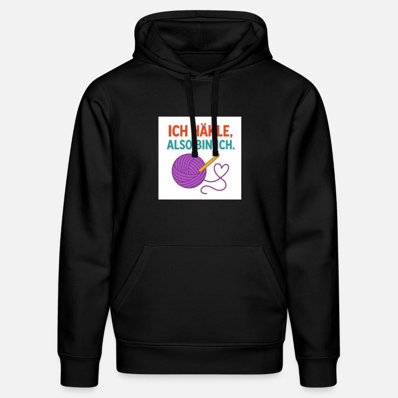 Ich häkle, also bin ich - Stanley/Stella Unisex Bio-Hoodie DRUMMER  - Schwarz