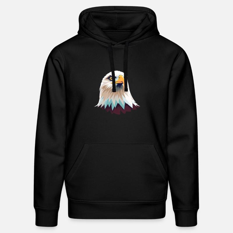 Illustration géométrique de tête d’aigle - Sweat à capuche bio DRUMMER Stanley/Stella Unisexe - noir