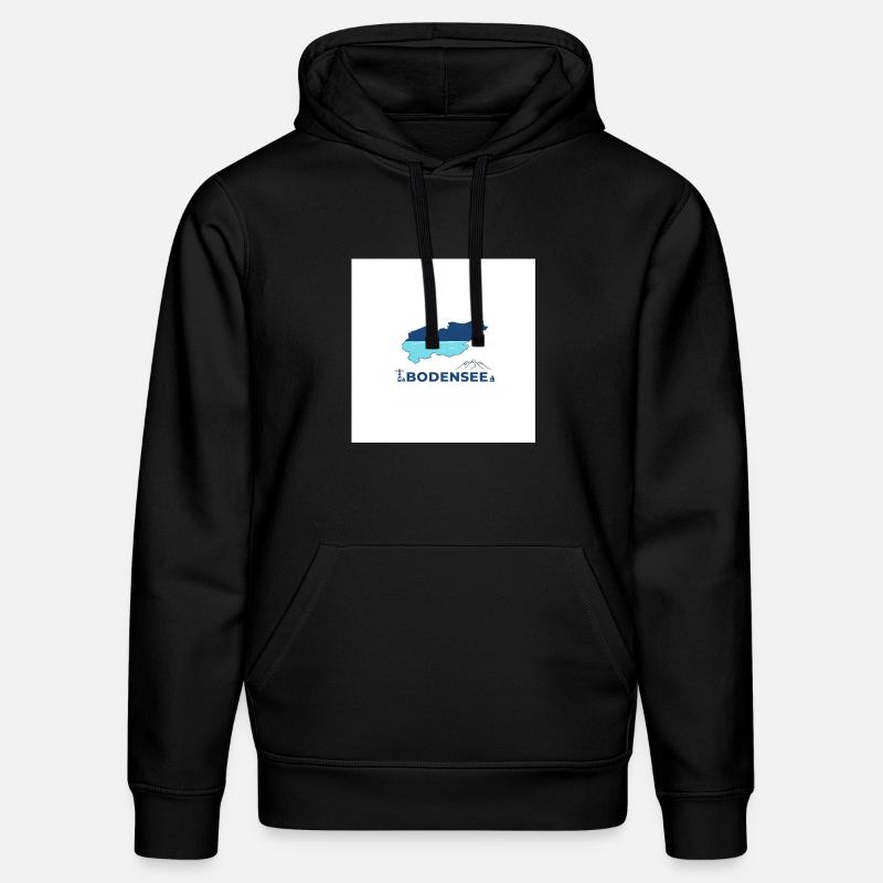 Bodensee Landschaftslogo Seeufer - Stanley/Stella Unisex Bio-Hoodie DRUMMER  - Schwarz