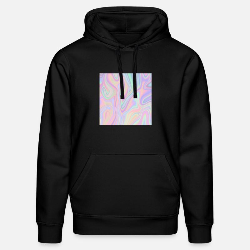 Iridescent Abstract Liquid Pastel Pattern - Stanley/Stella DRUMMER Unisex Organic Hoodie - black