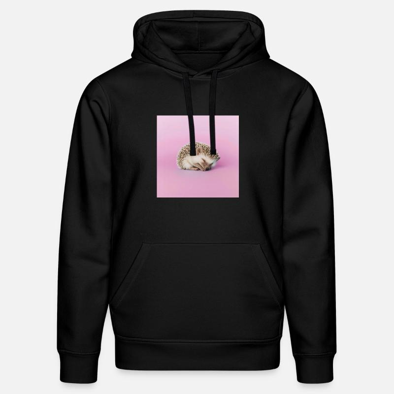 Schlafender Igel auf blassrosa Hintergrund - Stanley/Stella Unisex Bio-Hoodie DRUMMER  - Schwarz