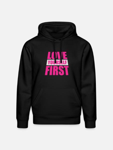 Love Yourself First Self-Love Self-Care - Stanley/Stella DRUMMER Unisex Organic Hoodie - black