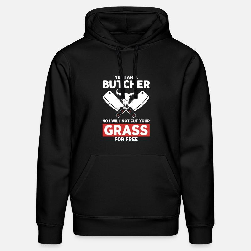 Humour Boucher Coupe Pas Herbe - Sweat à capuche bio DRUMMER Stanley/Stella Unisexe - noir