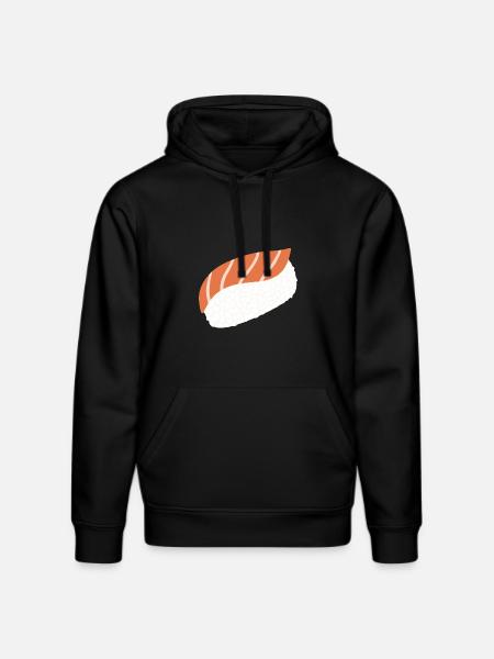 Salmon Nigiri Minimal Illustration Print - Stanley/Stella DRUMMER Unisex Organic Hoodie - black