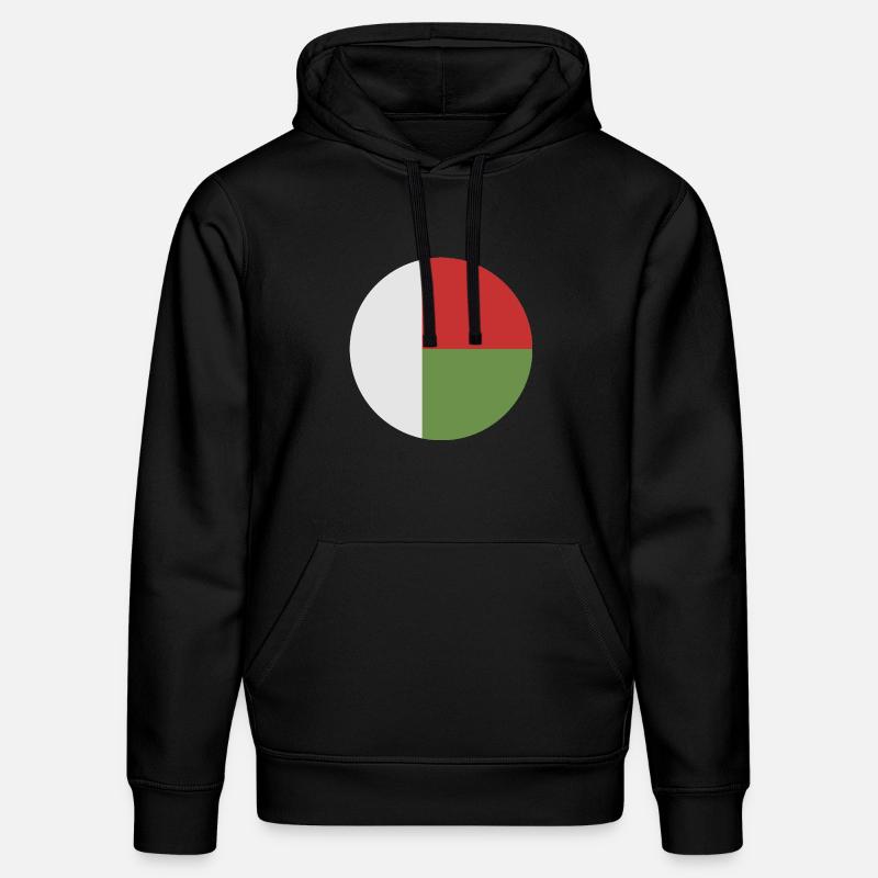 Drapeau rond de Madagascar - Sweat à capuche bio DRUMMER Stanley/Stella Unisexe - noir