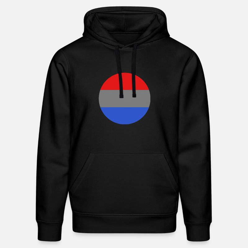Drapeau rond du Luxembourg - Sweat à capuche bio DRUMMER Stanley/Stella Unisexe - noir