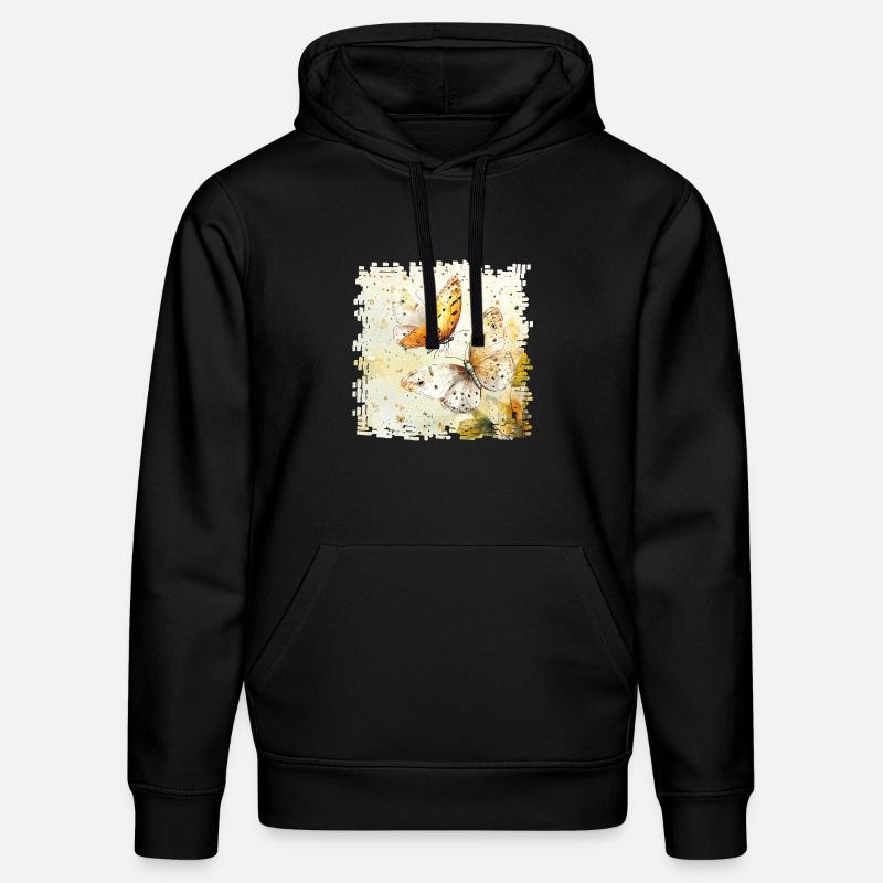 Papillons aquarelle - Sweat à capuche bio DRUMMER Stanley/Stella Unisexe - noir