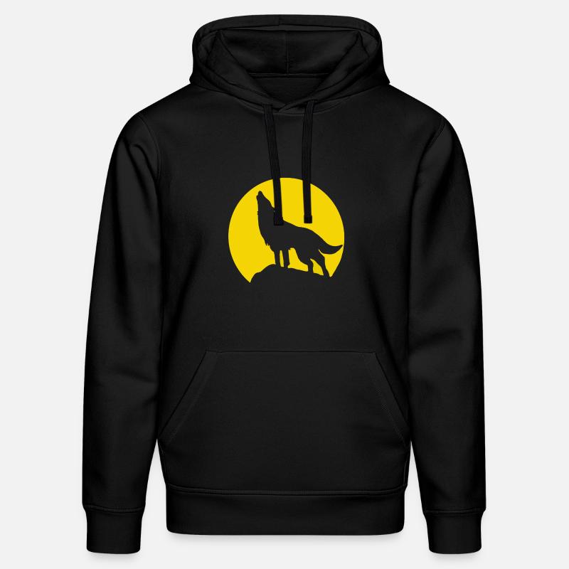 Silhouette de Lune Hurlement de Loup - Sweat à capuche bio DRUMMER Stanley/Stella Unisexe - noir