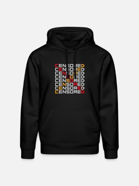 Censored Funny Statement Freedom Logo - Stanley/Stella DRUMMER Unisex Organic Hoodie - black