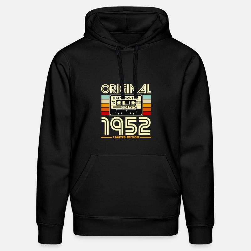 Original 1952 Cassette Retro - Sweat à capuche bio DRUMMER Stanley/Stella Unisexe - noir