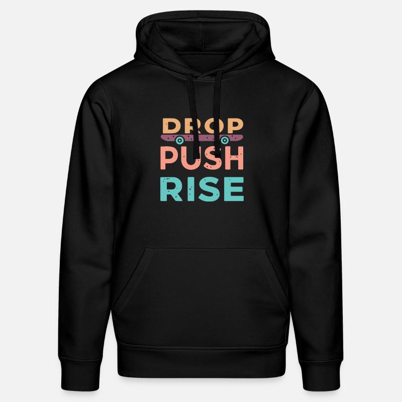 Drop Push Rise Skateboard - Sweat à capuche bio DRUMMER Stanley/Stella Unisexe - noir
