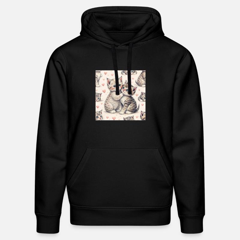 Étreinte sincère de Pastel Kittens - Sweat à capuche bio DRUMMER Stanley/Stella Unisexe - noir