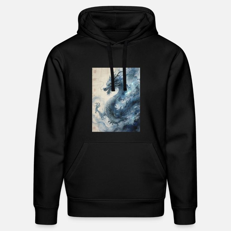 Die Sternennacht: Blauer Drache – Aether - Stanley/Stella Unisex Bio-Hoodie DRUMMER  - Schwarz