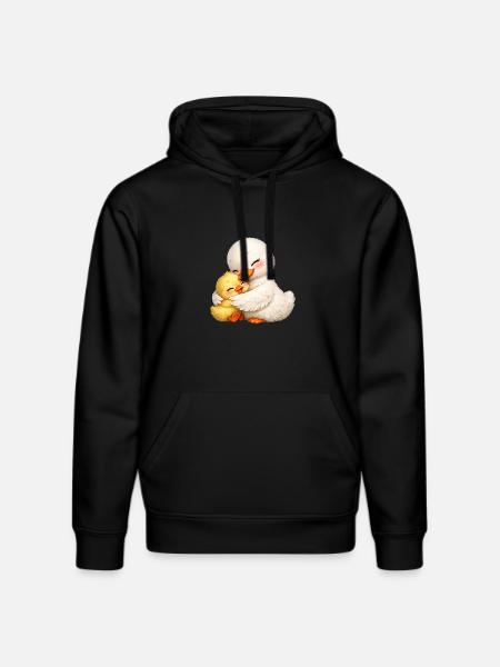 Mutter-Ente kuschelt mit ihrem Baby - Stanley/Stella Unisex Bio-Hoodie DRUMMER - Schwarz